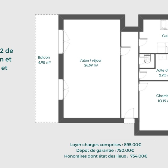  Annonces MEYZIEU : Appartement | CALUIRE-ET-CUIRE (69300) | 58 m2 | 895 € 