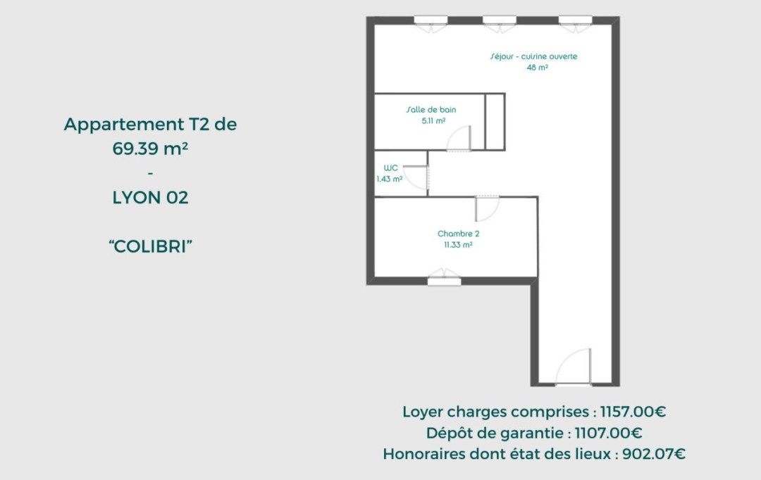 Annonces MEYZIEU : Appartement | LYON (69002) | 69 m2 | 1 157 € 