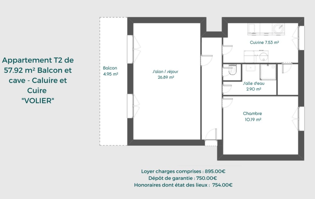 Annonces MEYZIEU : Appartement | CALUIRE-ET-CUIRE (69300) | 58 m2 | 895 € 